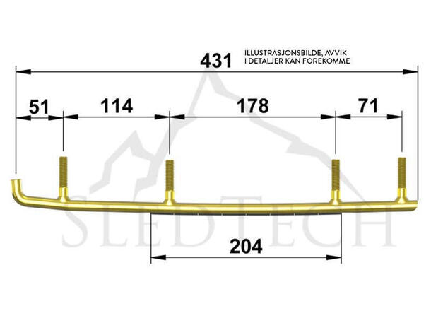 Styreskinne Arctic Cat X-Calibar II Koromant, Selges i par 